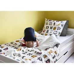 L'Effet Papillon Parure de couette 140 x 200 "Minots" Réversible 100% Coton / 57 Fils/cm² - Farandole Best