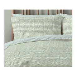 Copenhagen Home Parure de couette "Arri" toutes dimensions 100% Coton / 57 Fils/cm² - Arri Sauge - Parure de couette 240 x 220 cm + 2 Taies d'orei