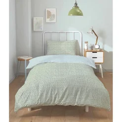 Copenhagen Home Parure de couette "Arri" toutes dimensions 100% Coton / 57 Fils/cm² - Arri Sauge - Parure de couette 140 x 200 cm + 1 Taie d'oreil