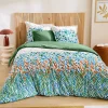 Tradilinge Parure de couette au style printanier (140x200 cm - Vert)