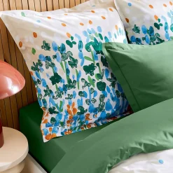 Tradilinge Parure de couette au style printanier (140x200 cm - Vert)