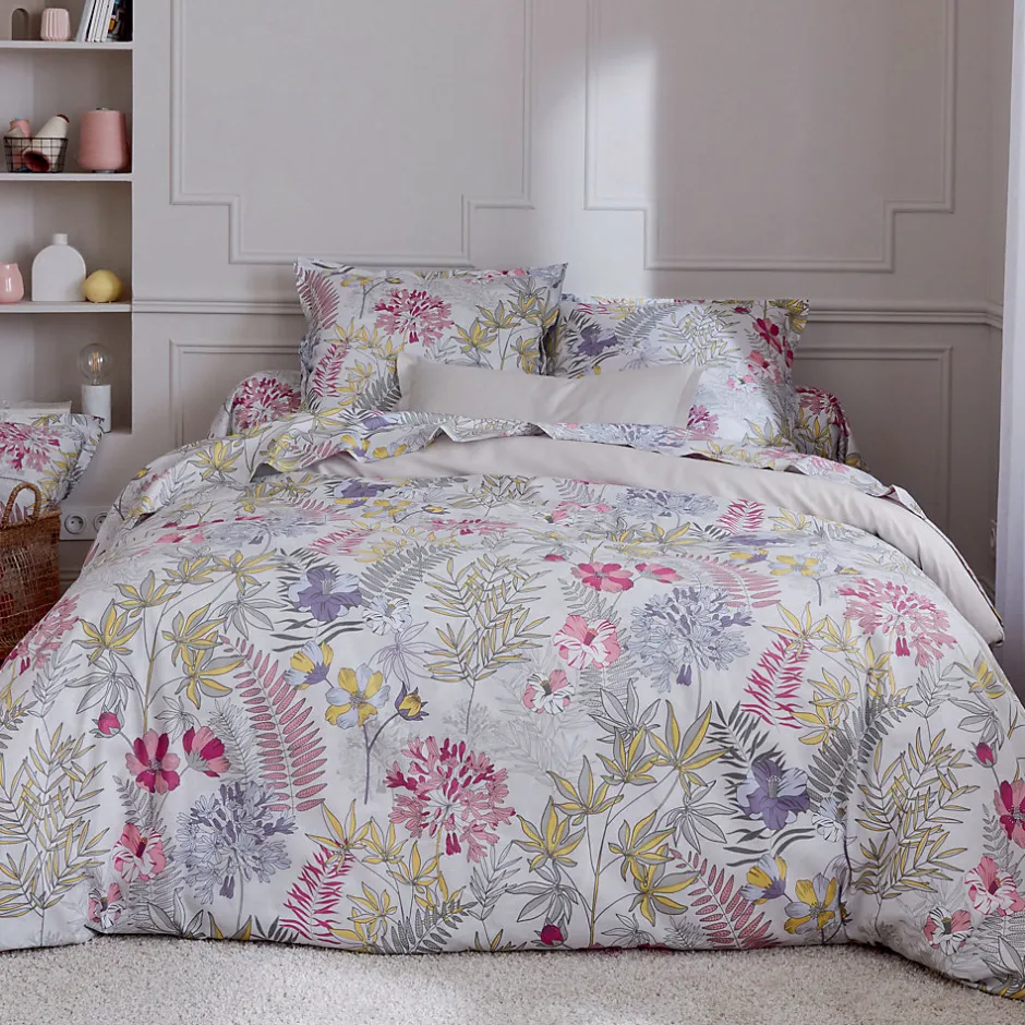 Tradilinge Parure de couette champêtre (140x200 cm - Blanc)