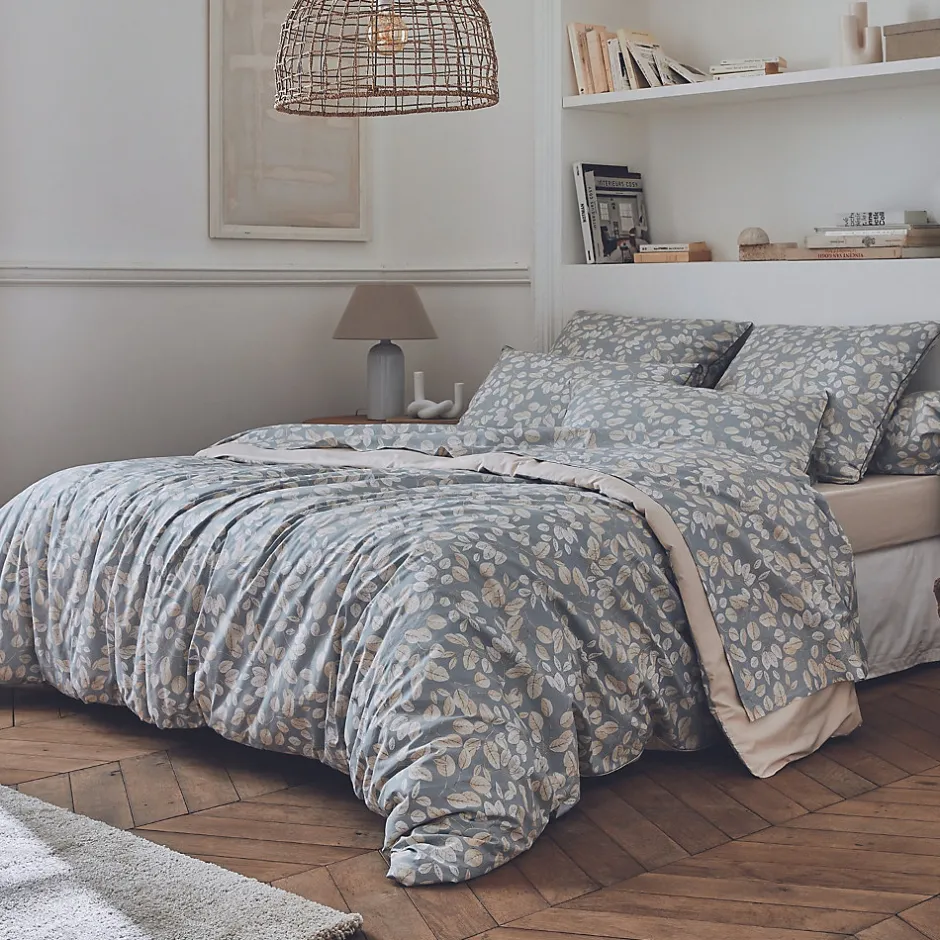 Tradilinge Parure de couette en percale au style cocooning (240x220 cm - Gris)