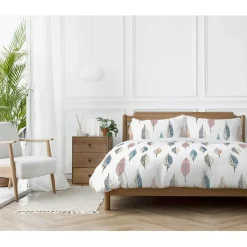 Copenhagen Home Parure de couette "Flynn" toutes dimensions 100% Coton / 57 Fils/cm² - Parure de couette 260 x 240 cm + 2 Taies d'oreiller 63 x 63