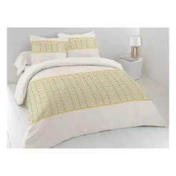 Home Linge Passion Parure de couette Nat - 3 Pcs - 260 x 240 - 100% Coton 57 Fils - Miel Outlet