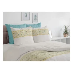 Home Linge Passion Parure de couette Nat - 3 Pcs - 260 x 240 - 100% Coton 57 Fils - Miel Outlet