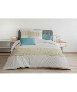 Home Linge Passion Parure de couette Nat - 3 Pcs - 260 x 240 - 100% Coton 57 Fils - Miel Outlet