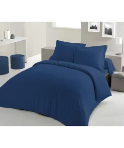 Lovely Home PARURE DE COUETTE - 220x240 cm - 100% COTON - BLEU Sale