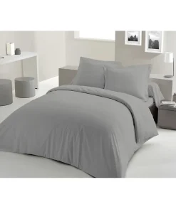 Lovely Home PARURE DE COUETTE - 240x260 cm - 100% COTON - GRIS CLAIR Online