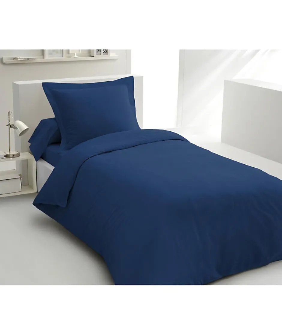 Lovely Home PARURE DE COUETTE - 140x200 cm - 100% COTON - BLEU Outlet