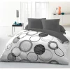 Home Linge Passion Parure de couette microfibre Audace - 1 housse de couette 220 x 240 cm + 2 taies d'oreiller 63 x 63 cm - Gris clair