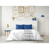 Home Linge Passion Parure de couette microfibre AMBROISIE - 1 housse de couette 220 x 240 cm + 2 taies d'oreiller 63 x 63 cm - Bleu