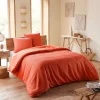 Coton Pur Parure de couette "Nid d'abeille" 240 x 220 pour lit 2 Places 140 à 160 cm - Nid d'abeille Terracotta