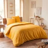 Coton Pur Parure de couette "Nid d'abeille" 260 x 240 pour lit 2 Places "King Size" 160 à 180 cm - Nid d'abeille Curry
