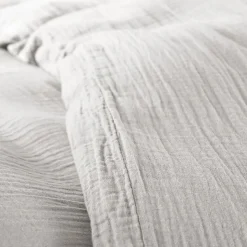 Coton Pur Parure de couette "Noah" Gaze de Coton 260 x 240 pour lit 2 Places "King Size" 160 à 180 cm - Noah Perle
