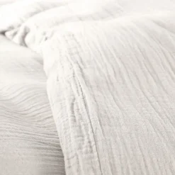 Coton Pur Parure de couette "Noah" Gaze de Coton 140 x 200 pour lit 1 place - Noah Neige