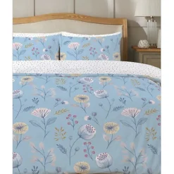 Copenhagen Home Parure de couette "Olia" toutes dimensions 100% Coton / 57 Fils/cm² - Olia Bleu - Parure de couette 260 x 240 cm + 2 Taies d'oreil