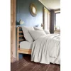 L'Effet Papillon Parure de draps 4 pièces & 5 pièces "Gaïa" Gaze de Coton - Gaïa Nuage - Parure de draps 4 pièces (1 Drap plat 240 x 300 + 1 Drap h