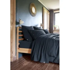 L'Effet Papillon Parure de draps 4 pièces & 5 pièces "Gaïa" Gaze de Coton - Gaïa Minuit - Parure de draps 4 pièces (1 Drap plat 240 x 300 + 1 Drap Outlet