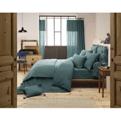 L'Effet Papillon Parure de draps 4 pièces & 5 pièces "Gaïa" Gaze de Coton - Gaïa Canard - Parure de draps 5 pièces (1 Drap plat 240 x 300 + 1 Drap Hot
