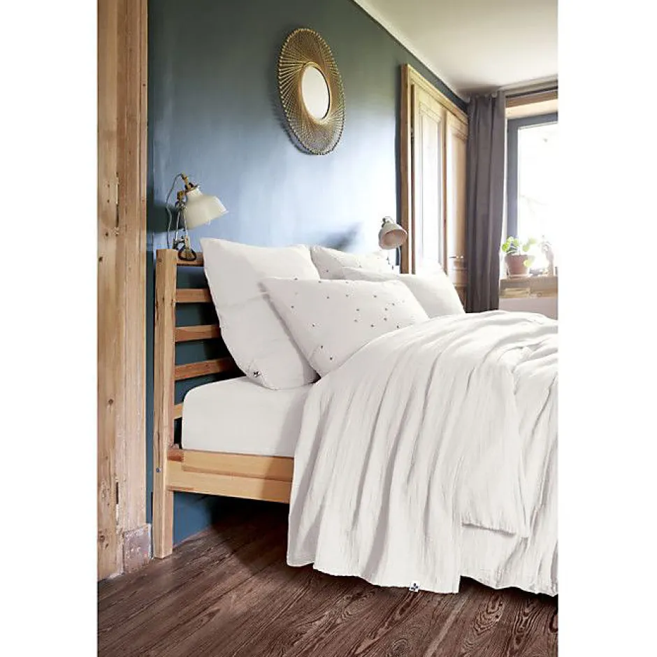 L'Effet Papillon Parure de draps 4 pièces & 5 pièces "Gaïa" Gaze de Coton - Gaïa Chantilly - Parure de draps 4 pièces (1 Drap plat 240 x 300 + 1 Dr