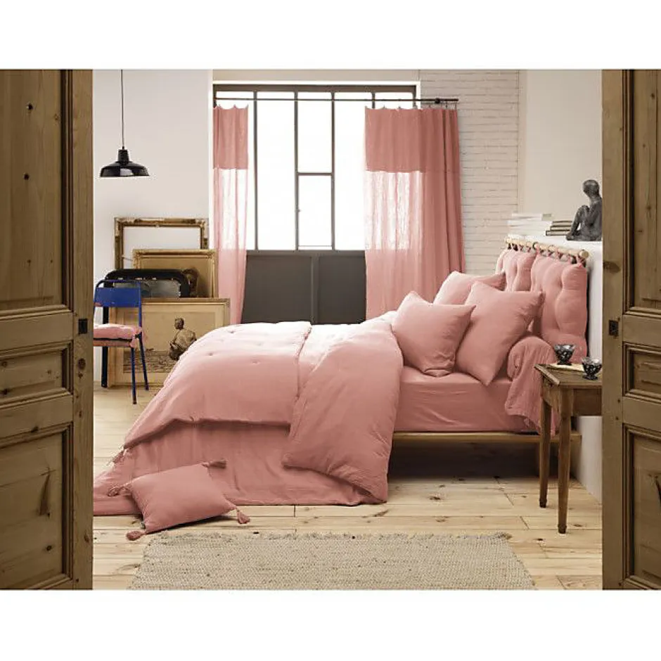 L'Effet Papillon Parure de draps 4 pièces & 5 pièces "Gaïa" Gaze de Coton - Gaïa Rose Pêche - Parure de draps 4 pièces (1 Drap plat 270 x 300 + 1 D Online
