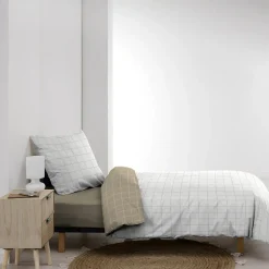 Douceur D'Intérieur Parure de Lit 100% Coton Cadria Naturel Certifiée OekoTEX 200 x 140 cm