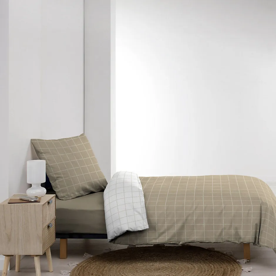 Douceur D'Intérieur Parure de Lit 100% Coton Cadria Naturel Certifiée OekoTEX 200 x 140 cm