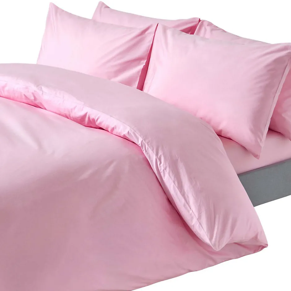 Homescapes Parure de lit 100% coton égyptien 200 fils rose, 230x220cm -