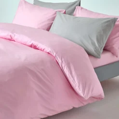 Homescapes Parure de lit 100% coton égyptien 200 fils rose, 230x220cm -