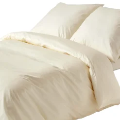 Homescapes Parure de lit 100% coton égyptien 200 fils ivoire, 155x220cm -