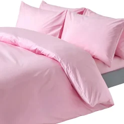 Homescapes Parure de lit 100% coton égyptien 200 fils rose, 200x200cm -