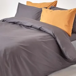 Homescapes Parure de lit 100% coton égyptien 200 fils gris foncé, 240x220cm - Best