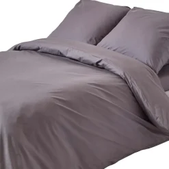 Homescapes Parure de lit 100% coton égyptien 200 fils gris foncé, 240x220cm - Best