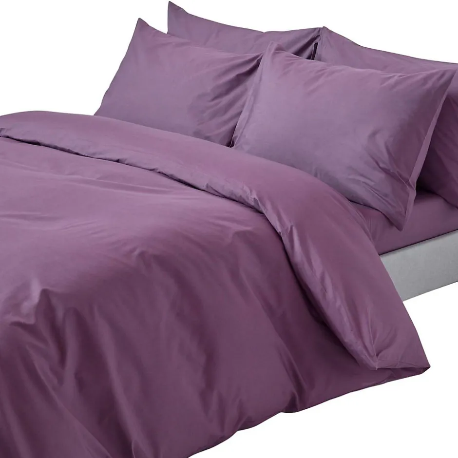 Homescapes Parure de lit 100% coton égyptien 200 fils violet, 230x220cm -