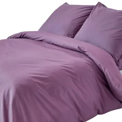 Homescapes Parure de lit 100% coton égyptien 200 fils violet, 155x220cm -