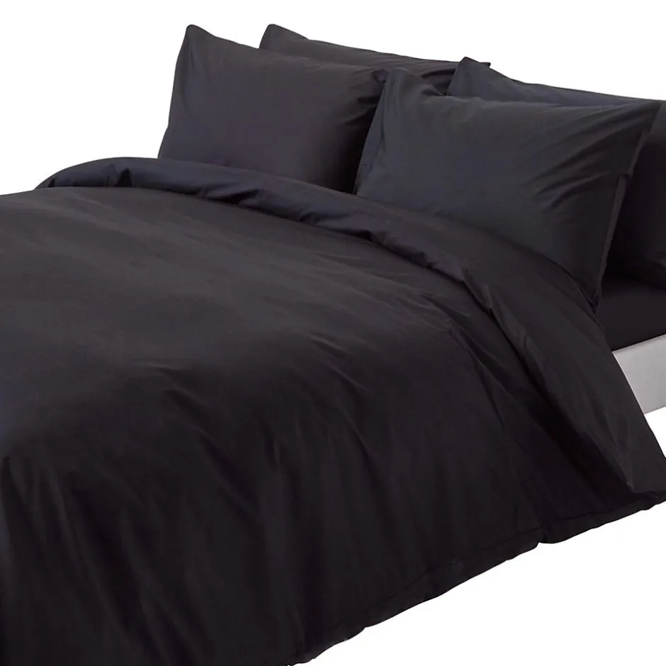 Homescapes Parure de lit 100% coton égyptien 200 fils noir, 260x220cm -