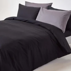 Homescapes Parure de lit 100% coton égyptien 200 fils noir, 260x220cm -