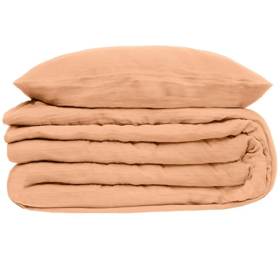 Atmosphera Créateur D'Intérieur Parure de lit - gaze de coton - rose - 260x240 cm - Atmosphera
