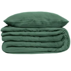 Atmosphera Créateur D'Intérieur Parure de lit - gaze de coton - vert céladon - 260x240 cm - Atmosphera