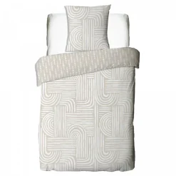 Future Home Parure de lit 1 personne en coton imprimé beige 140x200cm Discount