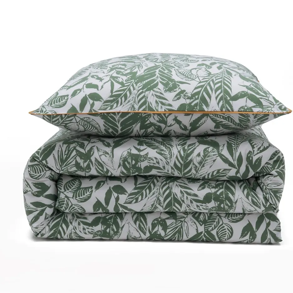 Future Home Parure de lit 2 personnes tropical réversible unie 240x220cm Clearance