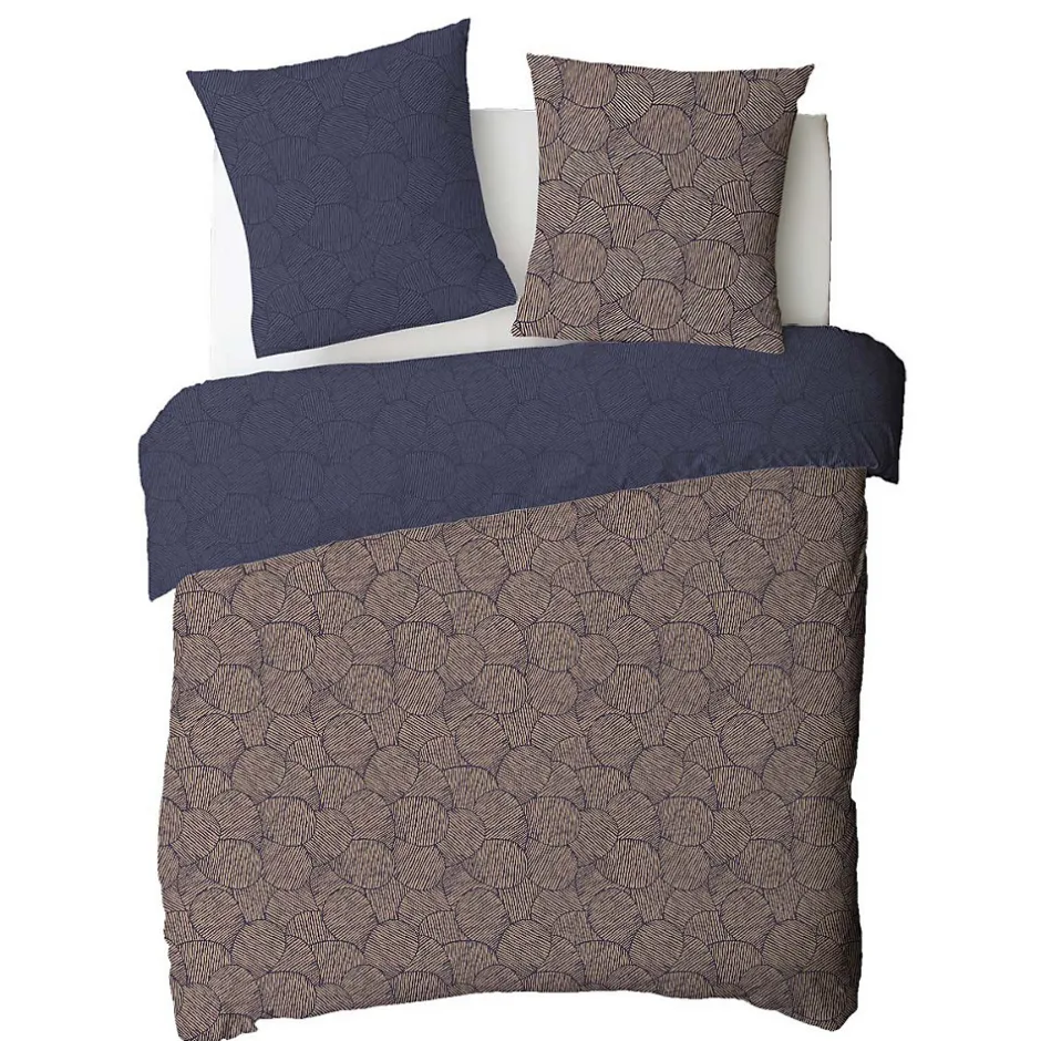 Future Home Parure de lit 2 personnes en coton 57 fils imprimé bleu 240x220cm
