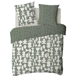 Future Home Parure de lit 2 personnes en coton 57 fils imprimé vert 240x220cm