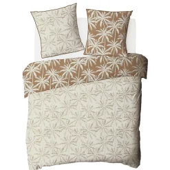 Future Home Parure de lit 2 personnes en coton 57 fils imprimé camel 260x240cm Clearance