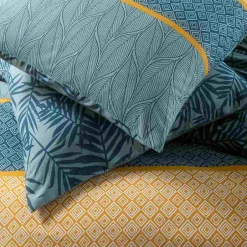 Future Home Parure de lit 2 personnes en coton 57 fils imprimé vert 240x220cm