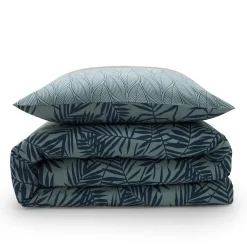 Future Home Parure de lit 2 personnes en coton 57 fils imprimé vert 240x220cm