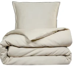 Future Home Parure de lit 2 personnes en satin de coton unie 260x240cm
