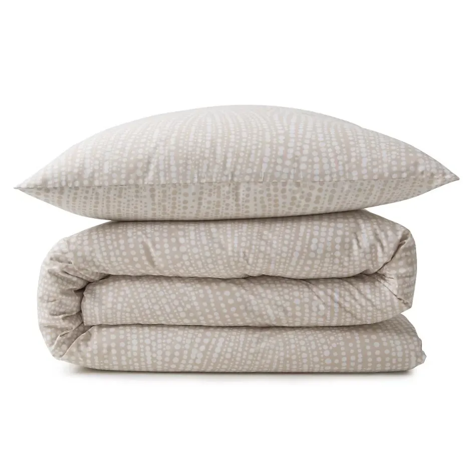 Future Home Parure de lit 2 personnes en coton 57 fils imprimé beige 260x240cm Outlet