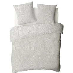 Future Home Parure de lit 2 personnes en coton 57 fils imprimé beige 260x240cm Outlet